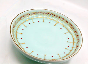 My House by Marine serving bowl Handcrafted Antique China Design  Blue Pedestal Serving Bowl for The Sophisticated Table