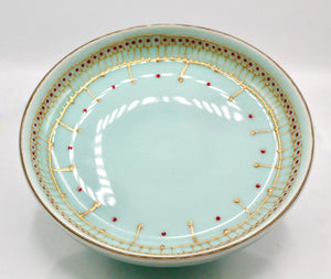 My House by Marine serving bowl Handcrafted Antique China Design  Blue Pedestal Serving Bowl for The Sophisticated Table