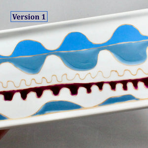 My House by Marine serving porcelain tray Handcrafted Modern Ceramic Serving Tray: Unique Decorative Dish with Colorful Hand-Painted Details