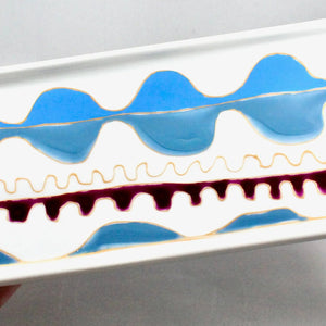 My House by Marine serving porcelain tray Handcrafted Modern Ceramic Serving Tray: Unique Decorative Dish with Colorful Hand-Painted Details