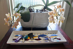 My House by Marine serving porcelain tray Handcrafted Modern Ceramic Serving Trays: Unique Decorative Dish in Many Colors