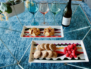 My House by Marine serving porcelain tray Handcrafted Modern Porcelain Serving Trays: Unique Decorative Dishes with Colorful Hand-Painted Details