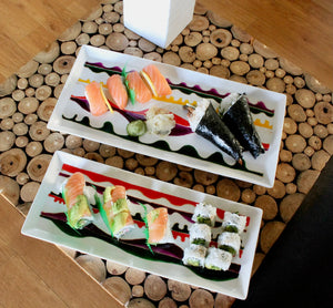 My House by Marine serving porcelain tray Handcrafted Modern Porcelain Serving Trays: Unique Decorative Dishes with Colorful Hand-Painted Details
