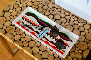 My House by Marine serving porcelain tray Handcrafted Modern Porcelain Serving Trays: Unique Decorative Dishes with Colorful Hand-Painted Details