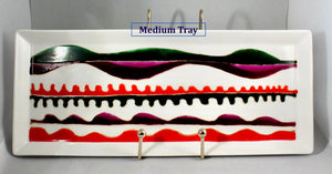 My House by Marine serving porcelain tray Handcrafted Modern Porcelain Serving Trays: Unique Decorative Dishes with Colorful Hand-Painted Details