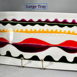 My House by Marine serving porcelain tray Handcrafted Modern Porcelain Serving Trays: Unique Decorative Dishes with Colorful Hand-Painted Details