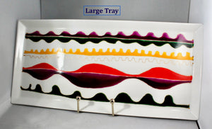 My House by Marine serving porcelain tray Handcrafted Modern Porcelain Serving Trays: Unique Decorative Dishes with Colorful Hand-Painted Details