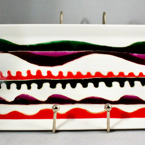 My House by Marine serving porcelain tray Handcrafted Modern Porcelain Serving Trays: Unique Decorative Dishes with Colorful Hand-Painted Details