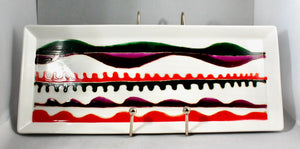 My House by Marine serving porcelain tray Handcrafted Modern Porcelain Serving Trays: Unique Decorative Dishes with Colorful Hand-Painted Details