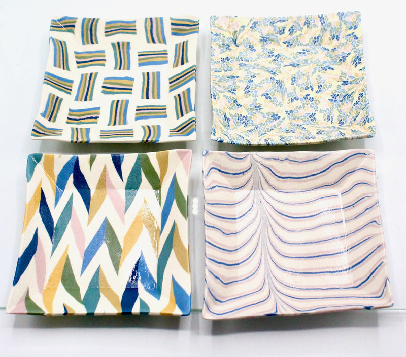 My House by Marine small tray/trinket bowl Contemporary Nerikomi Japanese Clay Ring Dish: Handmade Small Plate for Trinkets, Jewelry, and Decor