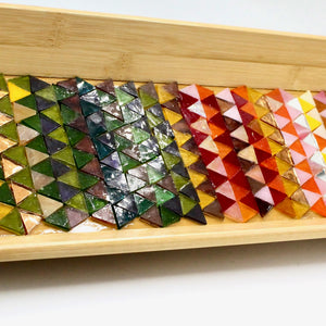 My House by Marine Stained Glass tray Colorful Bamboo Long Tray with Glass Mosaic for the Contemporary Table