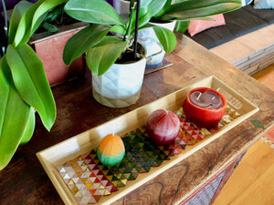 My House by Marine Stained Glass tray Colorful Stained Glass Mosaic Design Tray - Arts & Crafts Handmade Decor