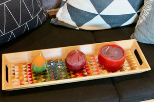 My House by Marine Stained Glass tray Colorful Stained Glass Mosaic Design Tray - Arts & Crafts Handmade Decor