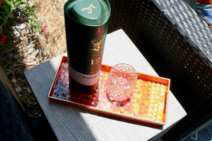 My House by Marine Stained Glass tray Handcrafted Stained Glass Orange & Red Tray for Contemporary Decor