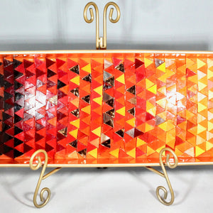 My House by Marine Stained Glass tray Handcrafted Stained Glass Orange & Red Tray for Contemporary Decor