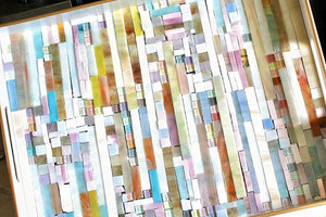 My House by Marine Stained Glass tray Handmade Large Pastel Stained Glass Mosaic Tray