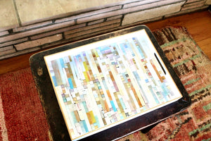My House by Marine Stained Glass tray Handmade Large Pastel Stained Glass Mosaic Tray