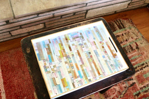 My House by Marine Stained Glass tray Handmade Large Pastel Stained Glass Mosaic Tray