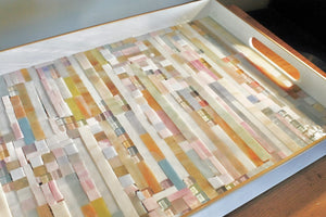 My House by Marine Stained Glass tray Handmade Large Pastel Stained Glass Mosaic Tray