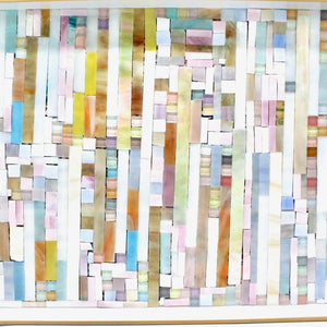 My House by Marine Stained Glass tray Handmade Large Pastel Stained Glass Mosaic Tray
