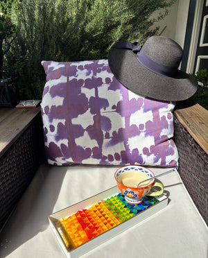 My House by Marine Stained Glass tray Multicolor Handcrafted Stained Glass Tray for Contemporary Decor