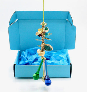 My House by Marine sun catchers Vibrant Whimsical Suncatchers: Glass & Brass Ornaments for Windows, Christmas Trees and Decor