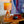 My House by Marine table lamp Art Deco Modern Bedside Table Lamp with Cork Shade and Orange Stained Glass