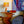 My House by Marine table lamp Art Deco Modern Bedside Table Lamp with Cork Shade and Orange Stained Glass