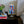 My House by Marine table lamp Stained Glass Bedside Lamp: Art Deco Touch Control Table Lamp in Red & Blue
