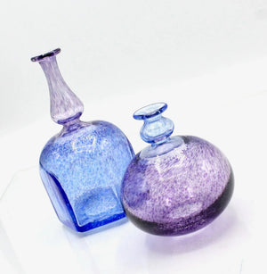 My House by Marine Vintage Art Glass Collectibles Duo of Original KOSTA BODA Vases SIGNED by Bertil Vallien-Unique Bookshelf Decor