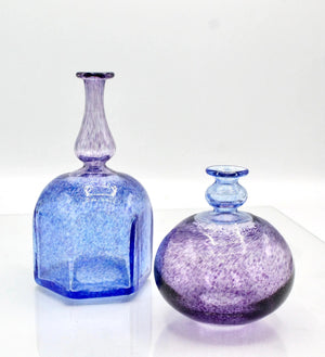 My House by Marine Vintage Art Glass Collectibles Duo of Original KOSTA BODA Vases SIGNED by Bertil Vallien-Unique Bookshelf Decor