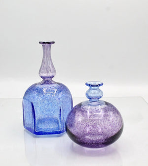 My House by Marine Vintage Art Glass Collectibles Duo of Original KOSTA BODA Vases SIGNED by Bertil Vallien-Unique Bookshelf Decor