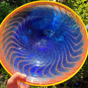 My House by Marine Vintage Art Glass Collectibles KOSTA BODA 13” Art Glass Bowl from the Bon Bon Collection