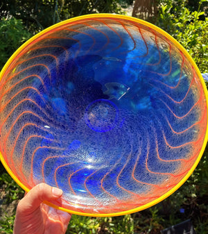 My House by Marine Vintage Art Glass Collectibles KOSTA BODA 13” Art Glass Bowl from the Bon Bon Collection