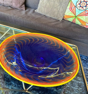 My House by Marine Vintage Art Glass Collectibles KOSTA BODA 13” Art Glass Bowl from the Bon Bon Collection