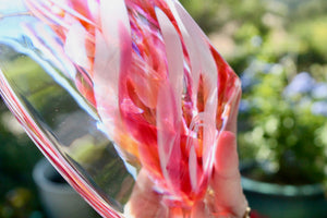 My House by Marine Vintage Art Glass Collectibles KOSTA BODA Pink Swirl 7.25” Art Glass Bowl Vintage 1990s