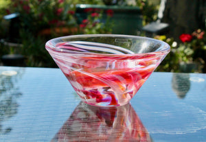 My House by Marine Vintage Art Glass Collectibles KOSTA BODA Pink Swirl 7.25” Art Glass Bowl Vintage 1990s