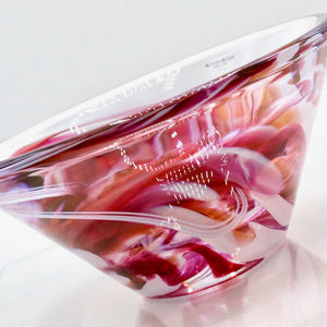 My House by Marine Vintage Art Glass Collectibles KOSTA BODA Pink Swirl 7.25” Art Glass Bowl Vintage 1990s