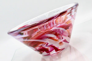 My House by Marine Vintage Art Glass Collectibles KOSTA BODA Pink Swirl 7.25” Art Glass Bowl Vintage 1990s