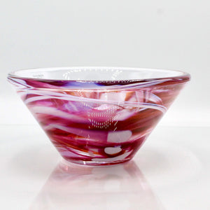 My House by Marine Vintage Art Glass Collectibles KOSTA BODA Pink Swirl 7.25” Art Glass Bowl Vintage 1990s