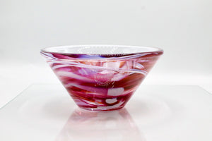 My House by Marine Vintage Art Glass Collectibles KOSTA BODA Pink Swirl 7.25” Art Glass Bowl Vintage 1990s