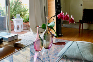 My House by Marine Vintage Art Glass Collectibles Unique Signed KOSTA BODA Fidji Glass Tall Bottle Vases for Elegant Home Display