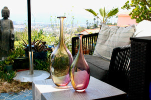 My House by Marine Vintage Art Glass Collectibles Unique Signed KOSTA BODA Fidji Glass Tall Bottle Vases for Elegant Home Display