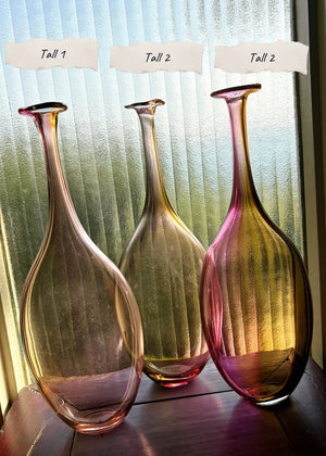 My House by Marine Vintage Art Glass Collectibles Unique Signed KOSTA BODA Fidji Glass Tall Bottle Vases for Elegant Home Display