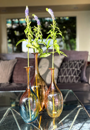 My House by Marine Vintage Art Glass Collectibles Unique Signed KOSTA BODA Fidji Glass Tall Bottle Vases for Elegant Home Display