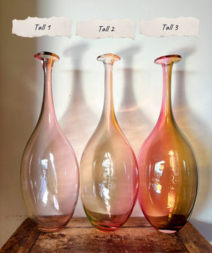 My House by Marine Vintage Art Glass Collectibles Unique Signed KOSTA BODA Fidji Glass Tall Bottle Vases for Elegant Home Display