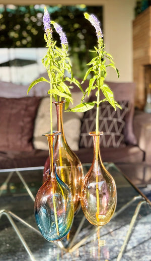 My House by Marine Vintage Art Glass Collectibles Unique Signed KOSTA BODA Fidji Glass Tall Bottle Vases for Elegant Home Display