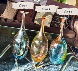 My House by Marine Vintage Art Glass Collectibles Unique Signed KOSTA BODA Fidji Glass Tall Bottle Vases for Elegant Home Display