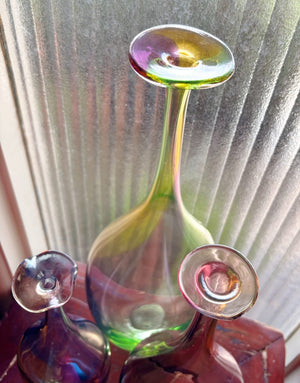 My House by Marine Vintage Art Glass Collectibles Unique Signed KOSTA BODA Fidji Glass Tall Bottle Vases for Elegant Home Display