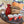 My House by Marine vintage Sake Set Porcelain Red Sake Set with 3 Delicate Hand Painted Floral Cups and Woven Basket